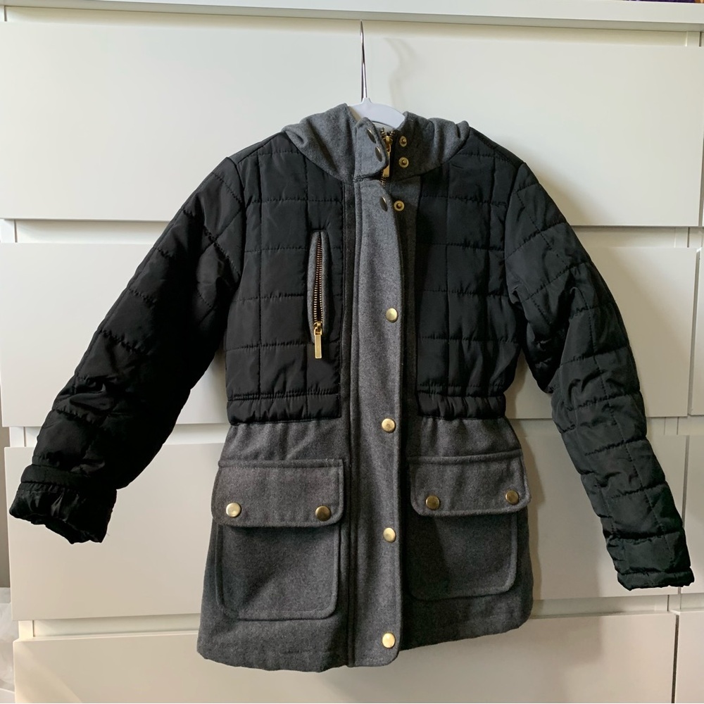 Yoki Kids Black and Gray Puffer Jacket